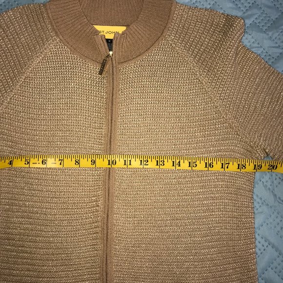 St. John Knit jacket cardigan Golden thread - Picture 9 of 16